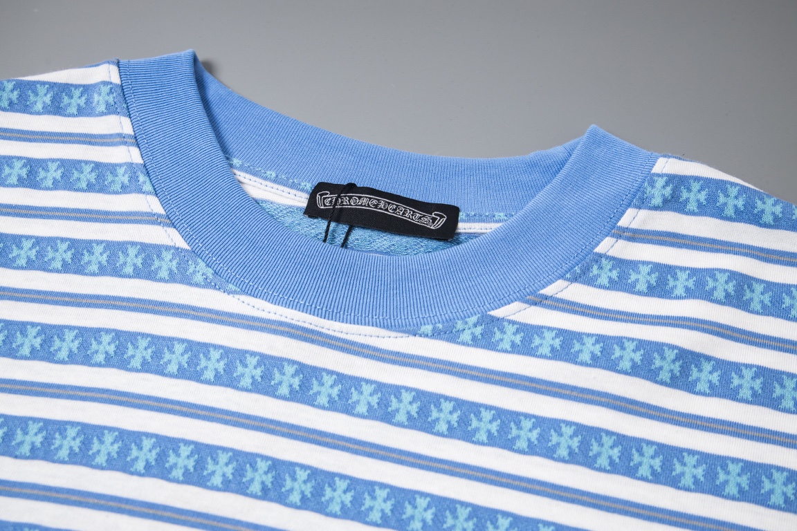 Embroidered striped T-shirt