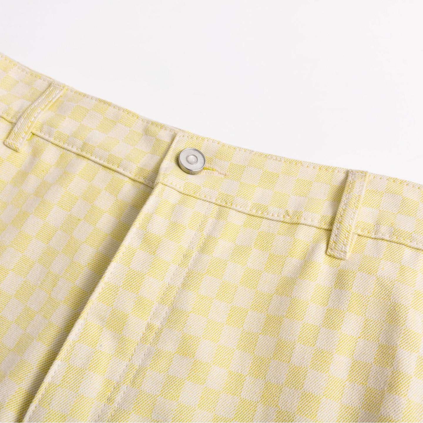 Yellow Gradient Checkerboard Jeans