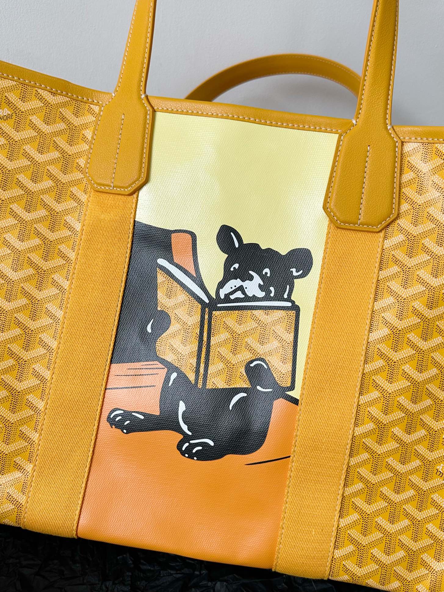 Handbag 45cm Yellow Canvas