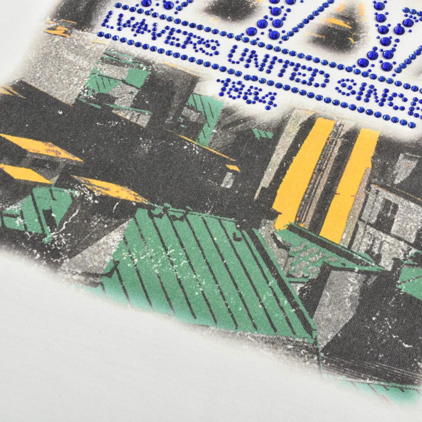 Printed rhinestone short-sleeved T-shirt