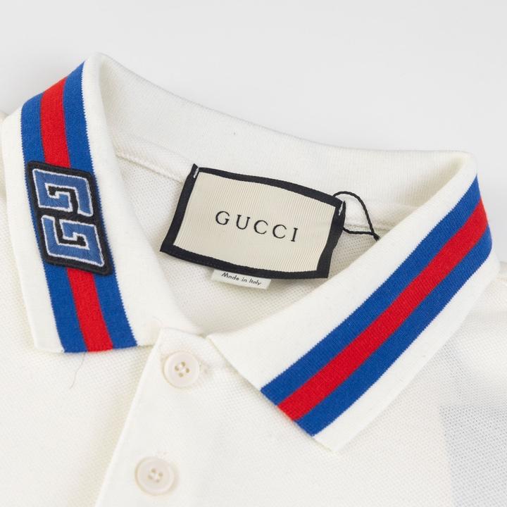 Neckline stripe embroidery Polo