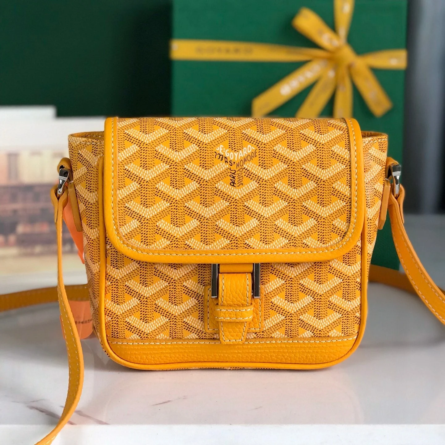 Yellow Elegant Canvas and Lambskin