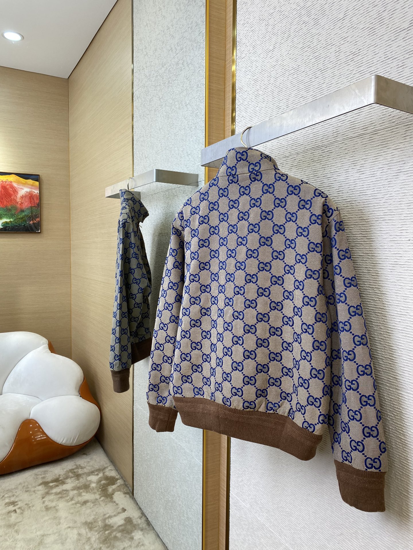 Jacquard Stand Collar Jacket