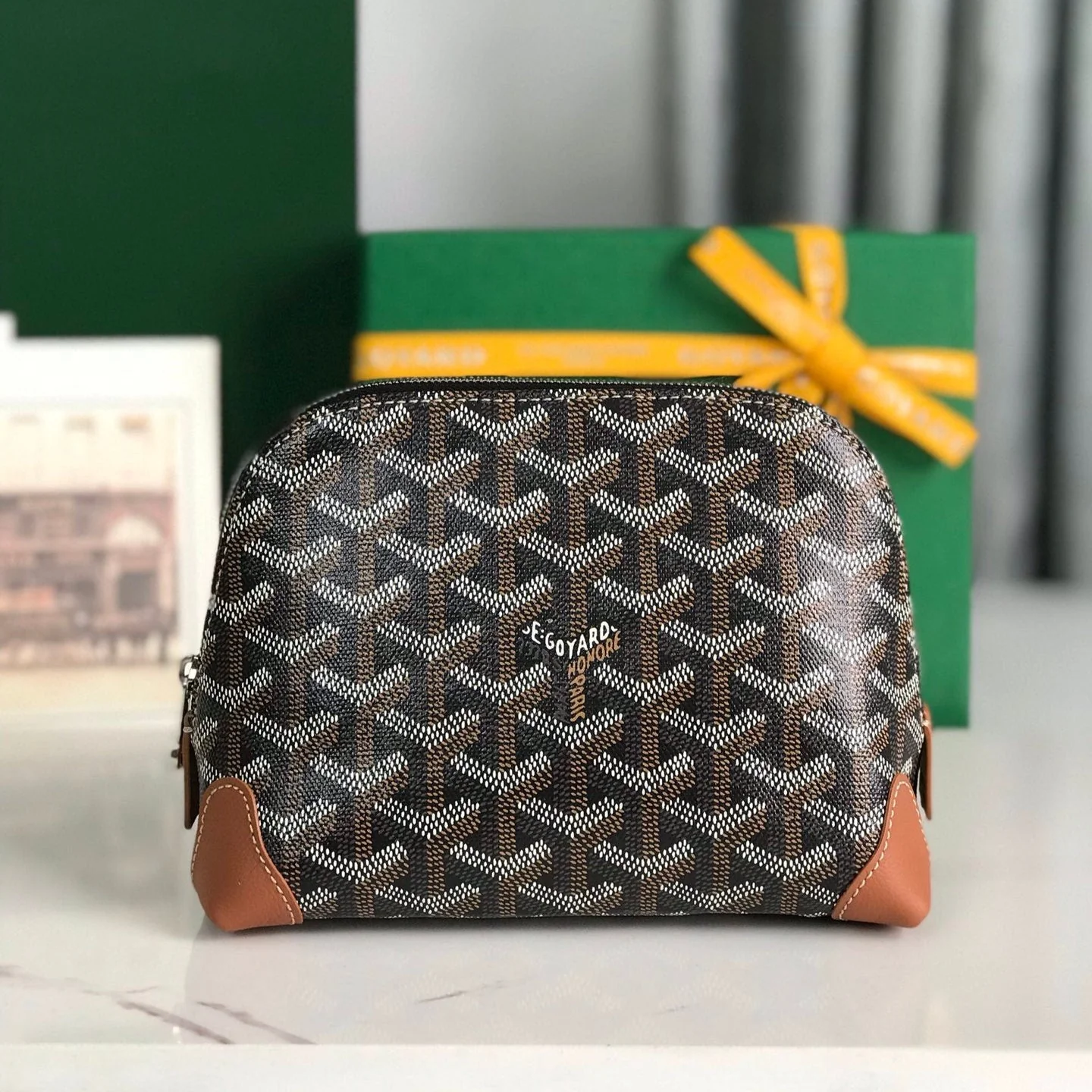 17 In Black Tan Canvas And Tan Calfskin Trim