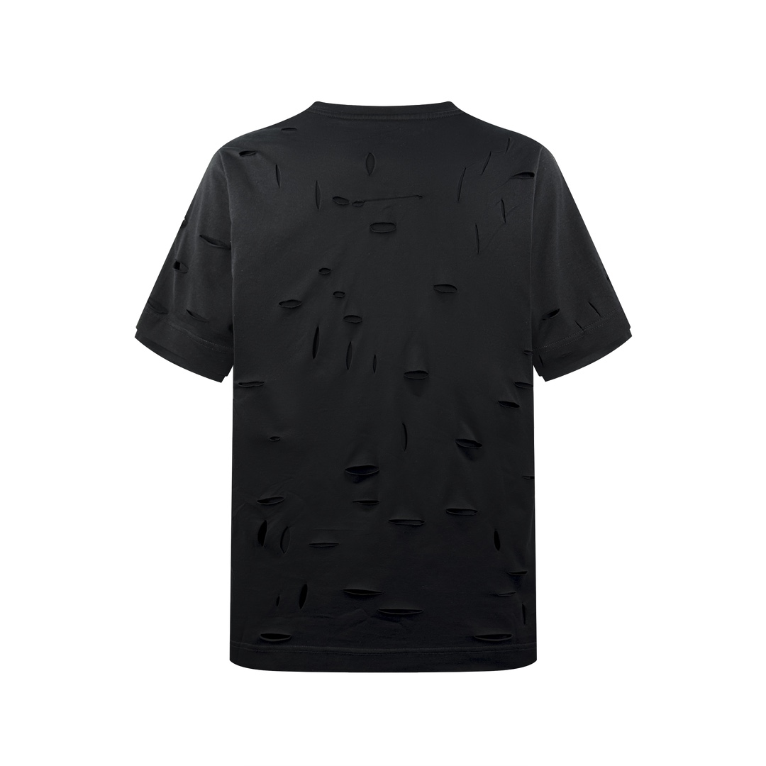 Ripped Double Layer Short Sleeve T-shirt
