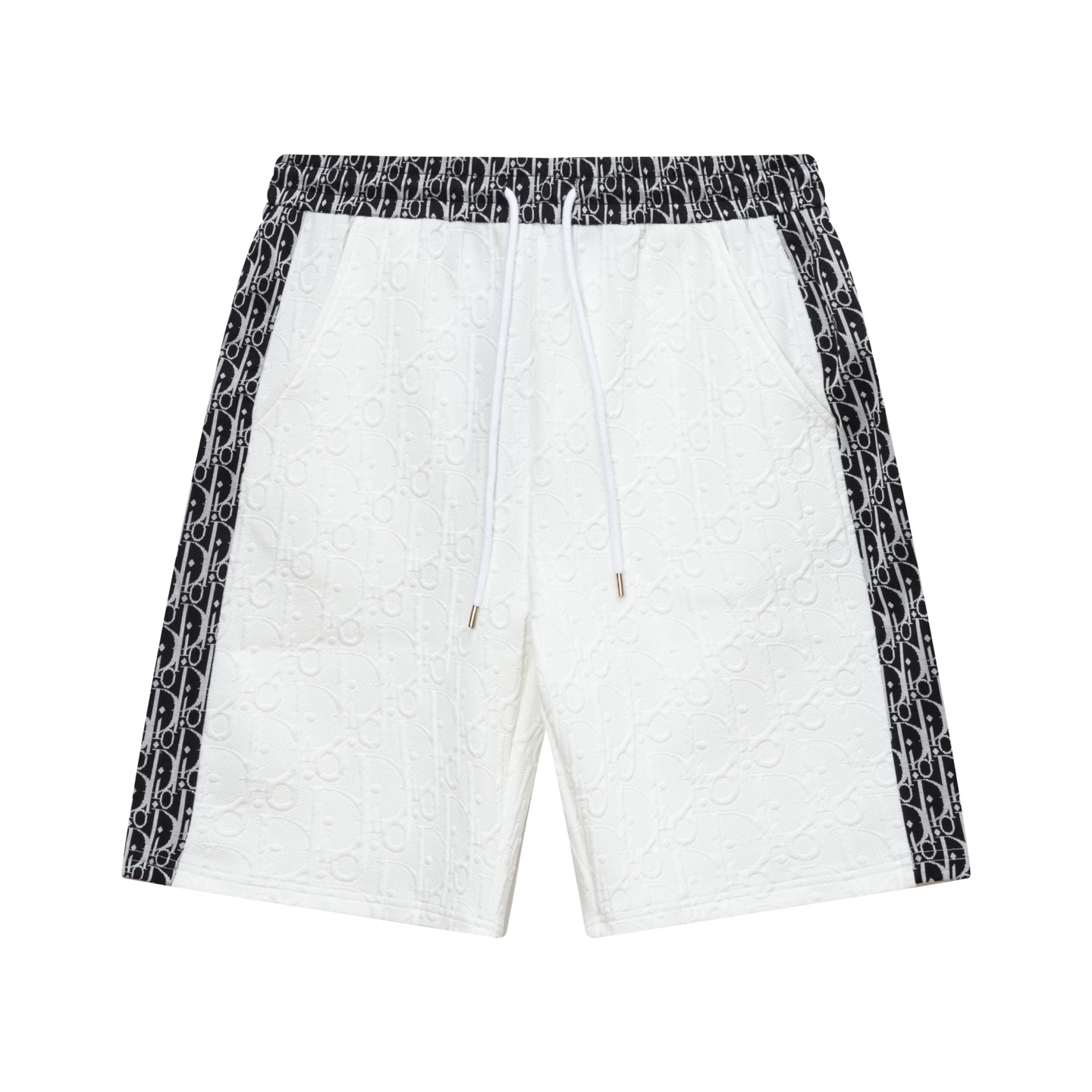Lettering print embroidered shorts