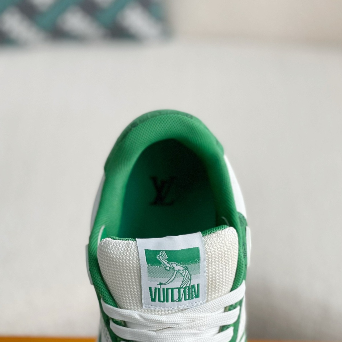 Trainer Green Monogram Denim