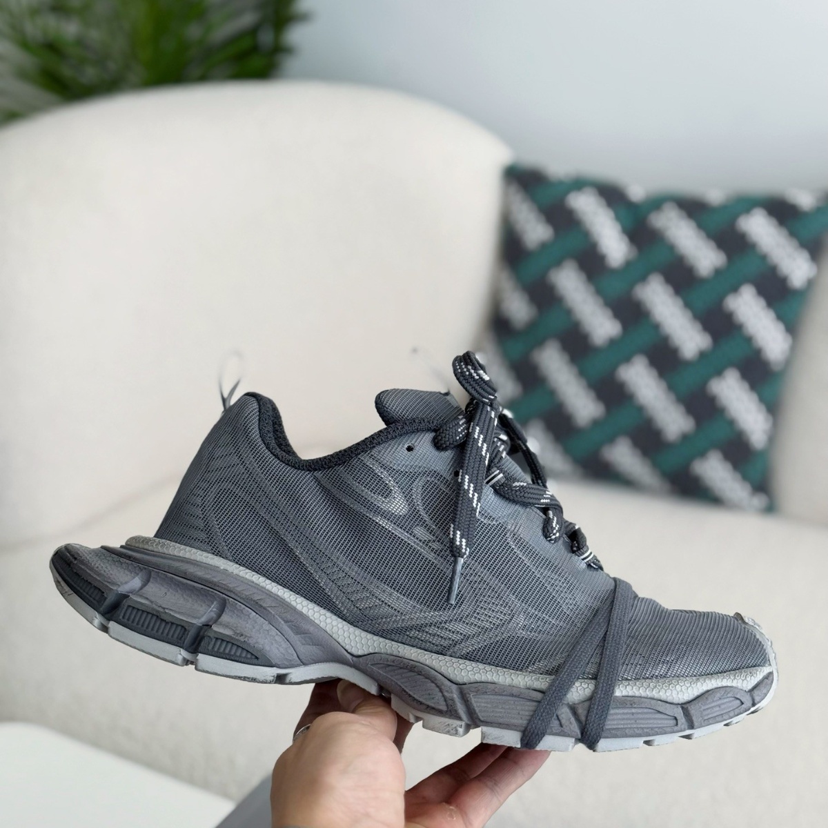 Distressed Mesh and Rubber Sneakers