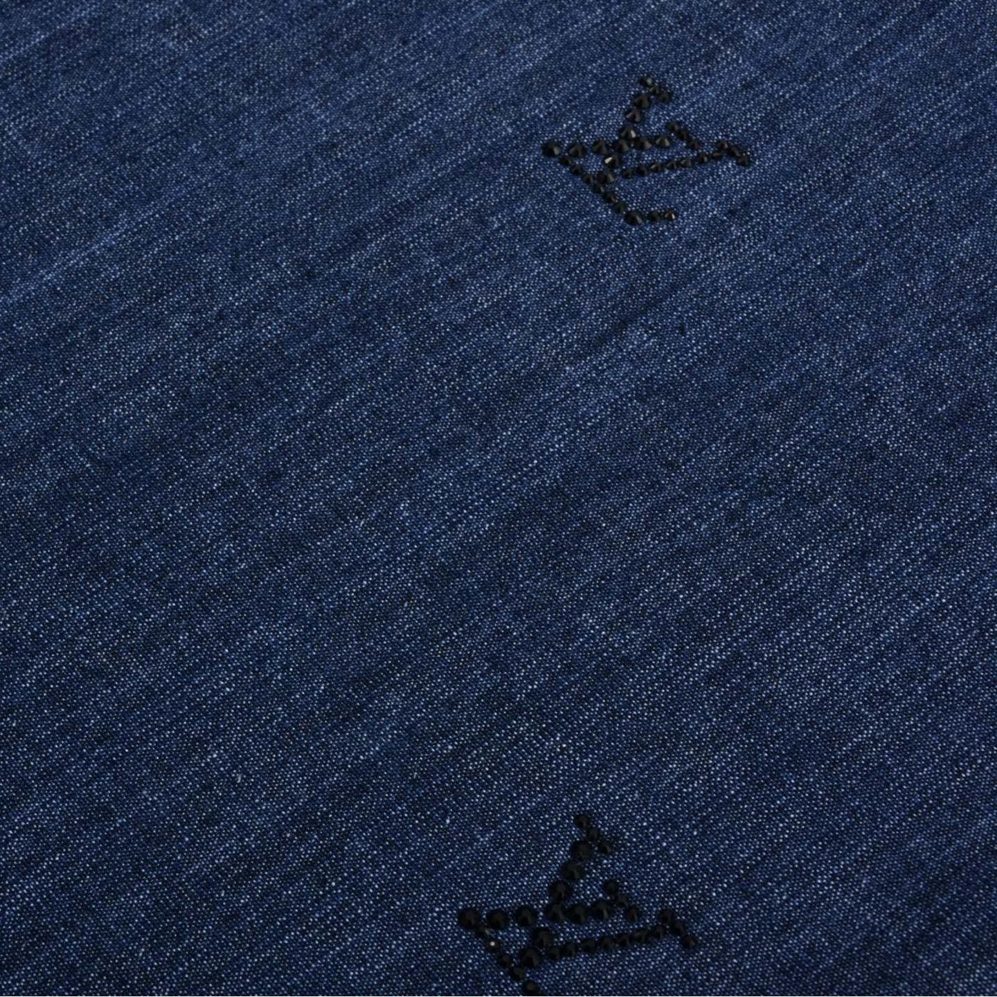 25ss rhinestone straight jeans