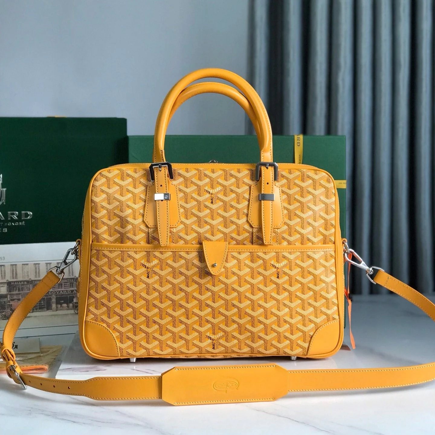 Yellow Canvas Document Bag