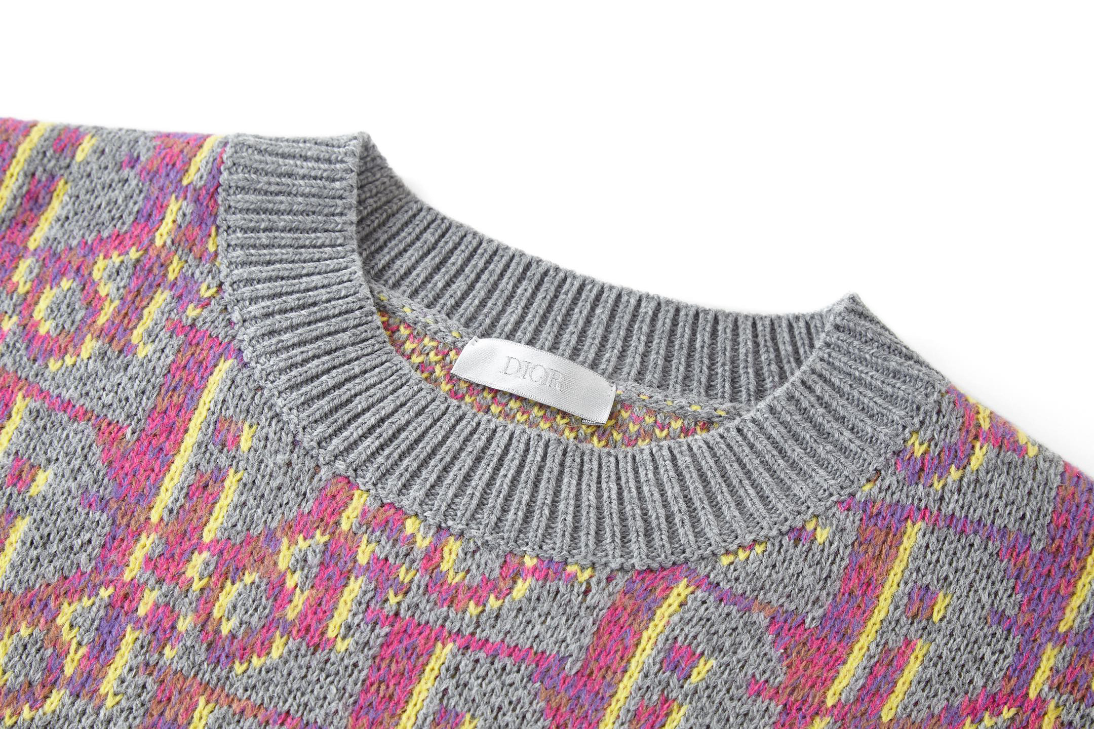 CD jacquard round neck sweater