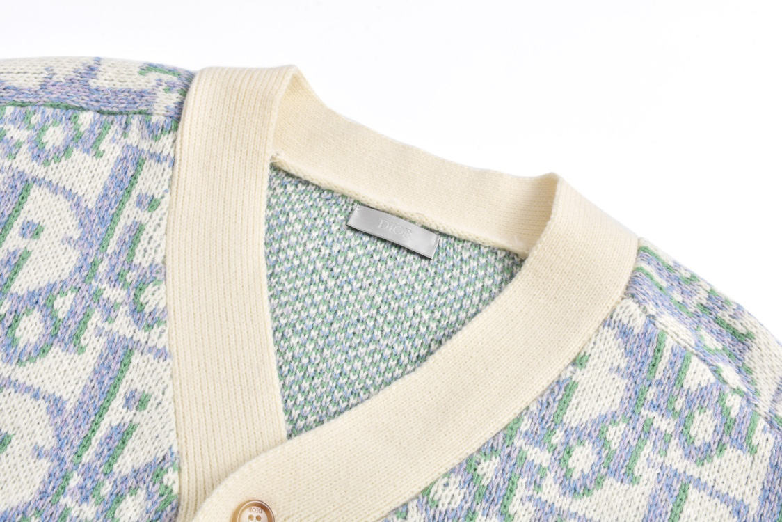 All Over Print Jacquard Cardigan Sweater