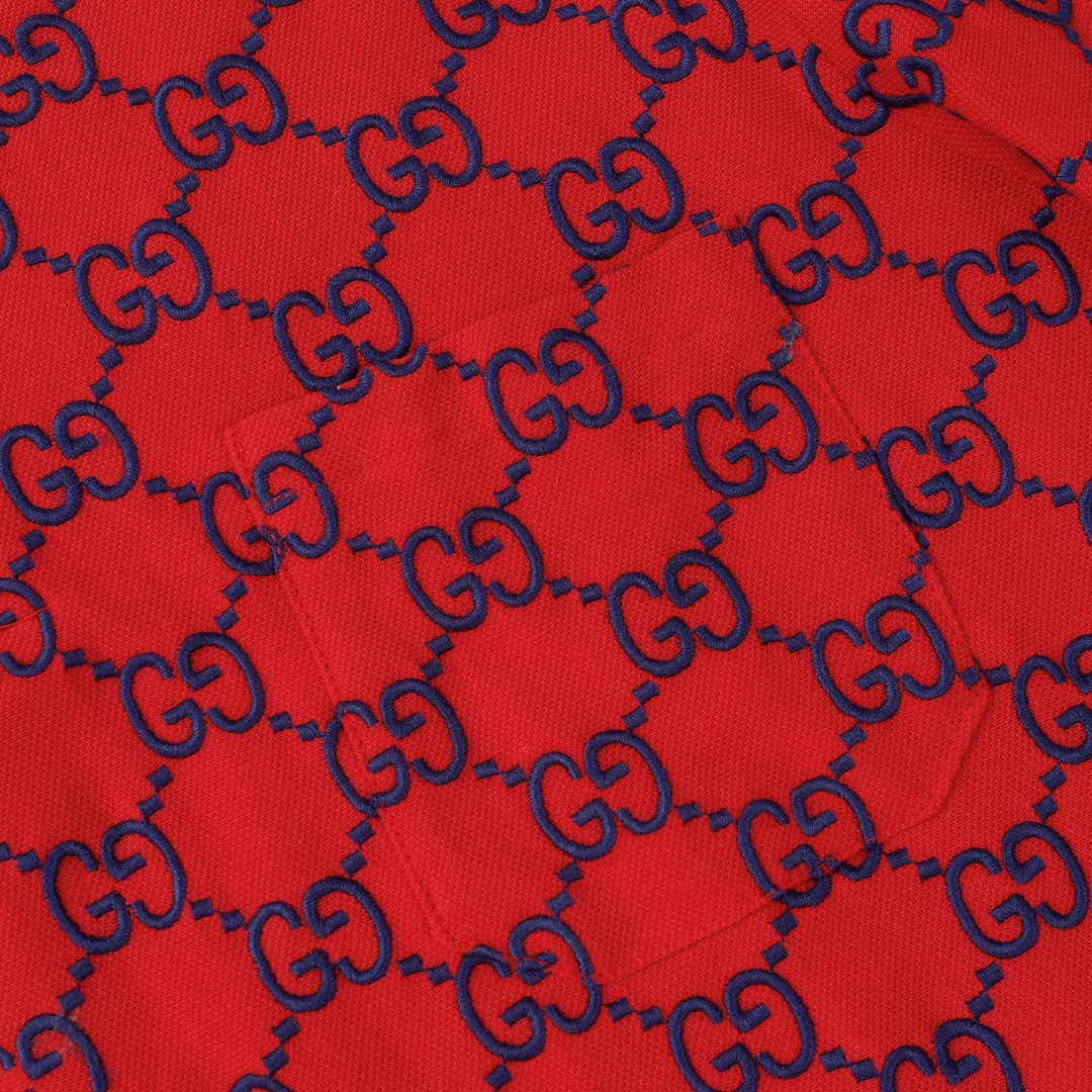 Gold Embroidered POLO Short-Sleeved T-shirt