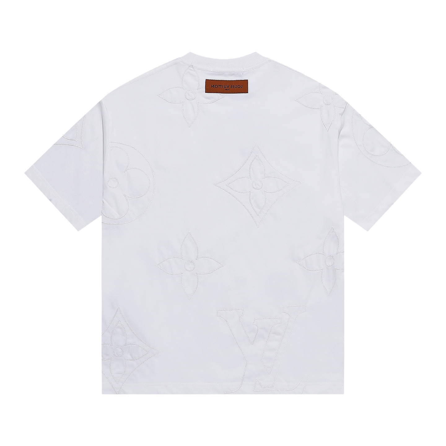 Chain Embroidery Round Neck Short Sleeve T-Shirt