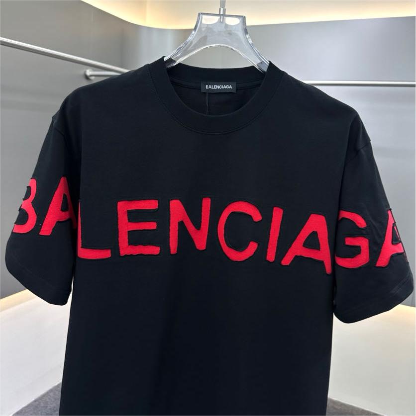 Embroidered patchwork print short-sleeved T-shirt