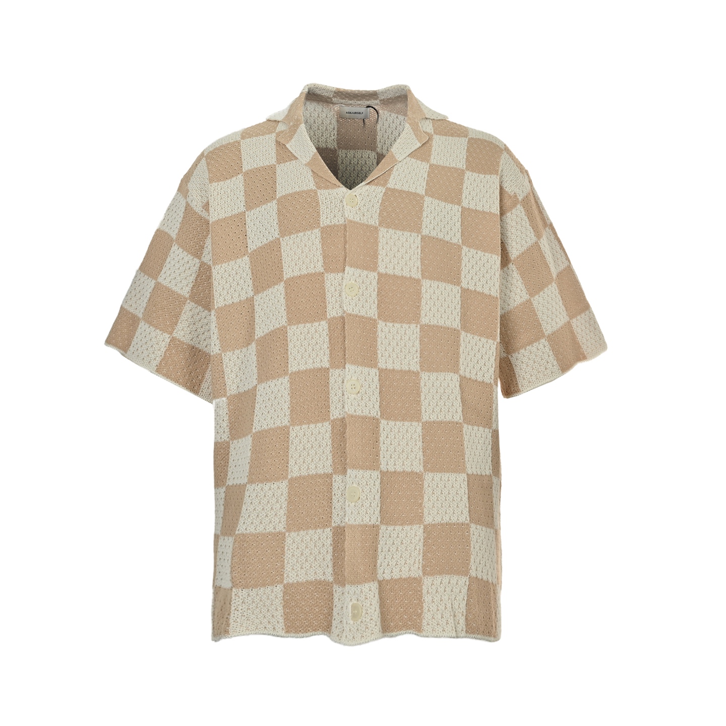 25SS Checkered Knit Short Sleeve Shirt