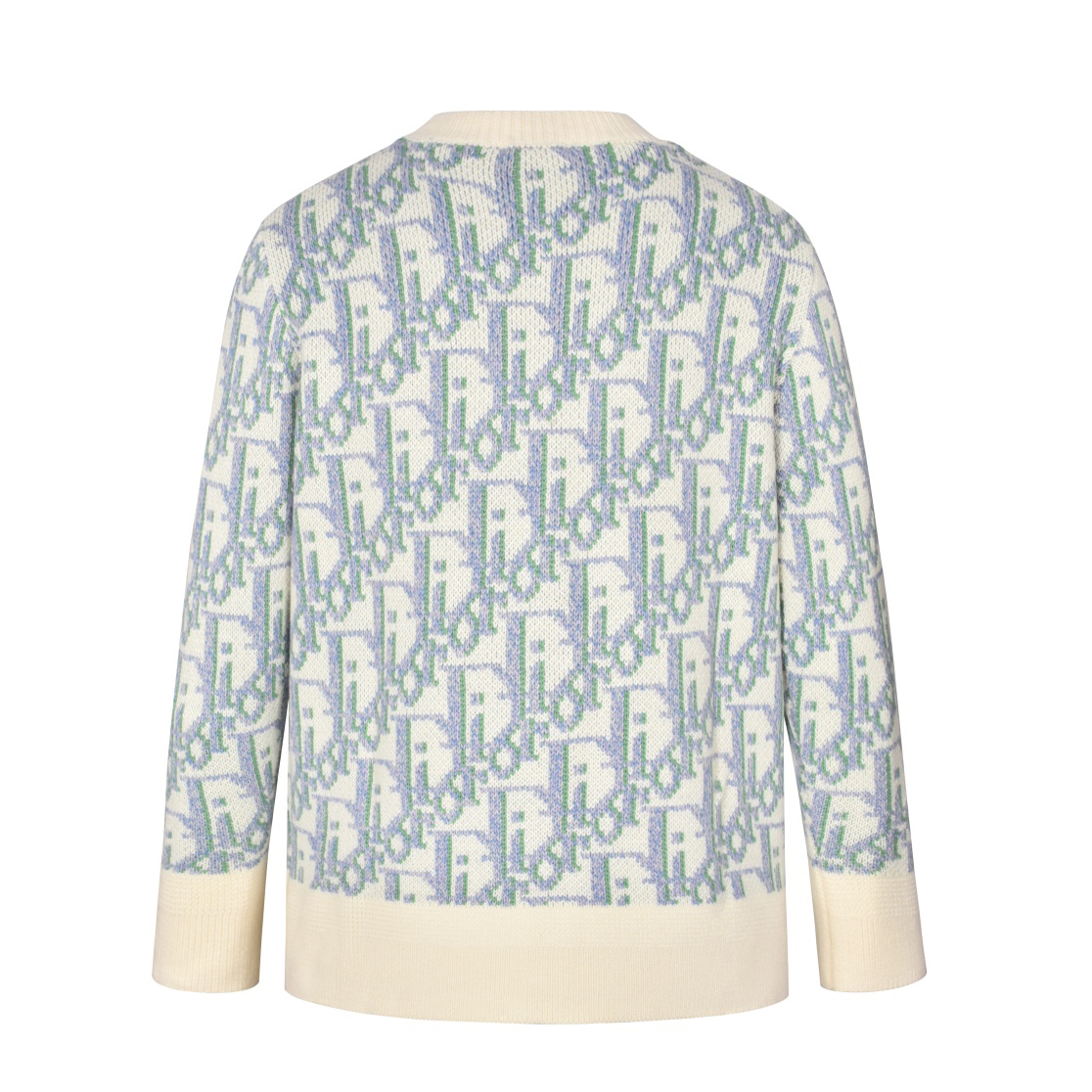 All over print jacquard crew neck sweater