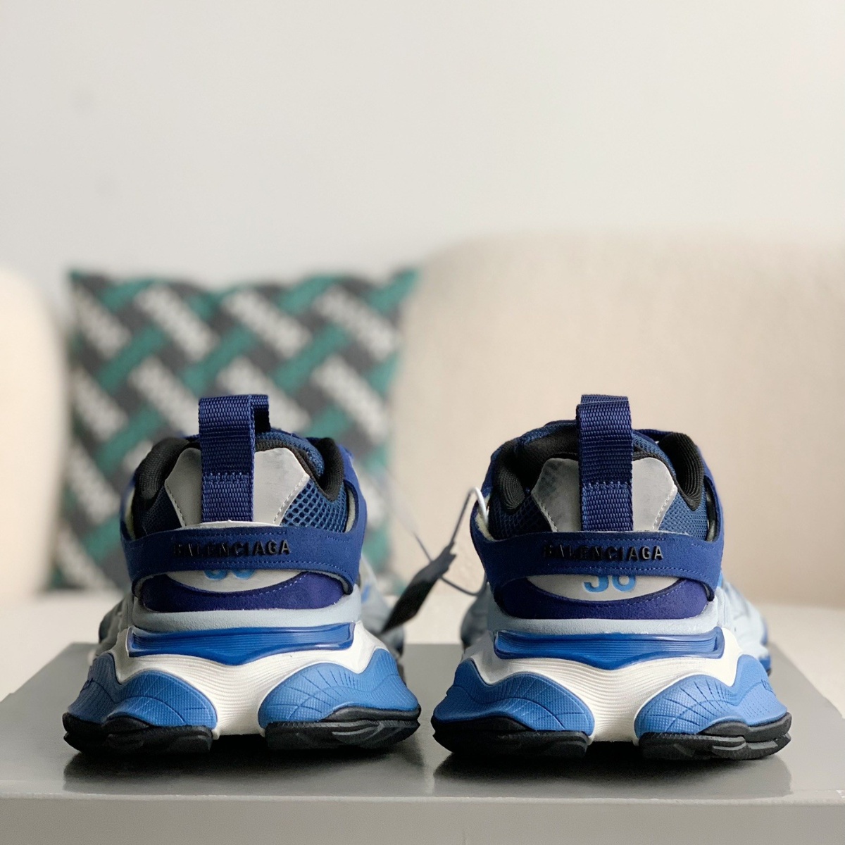Balenciaga Cargo Sneakers in Blue/White