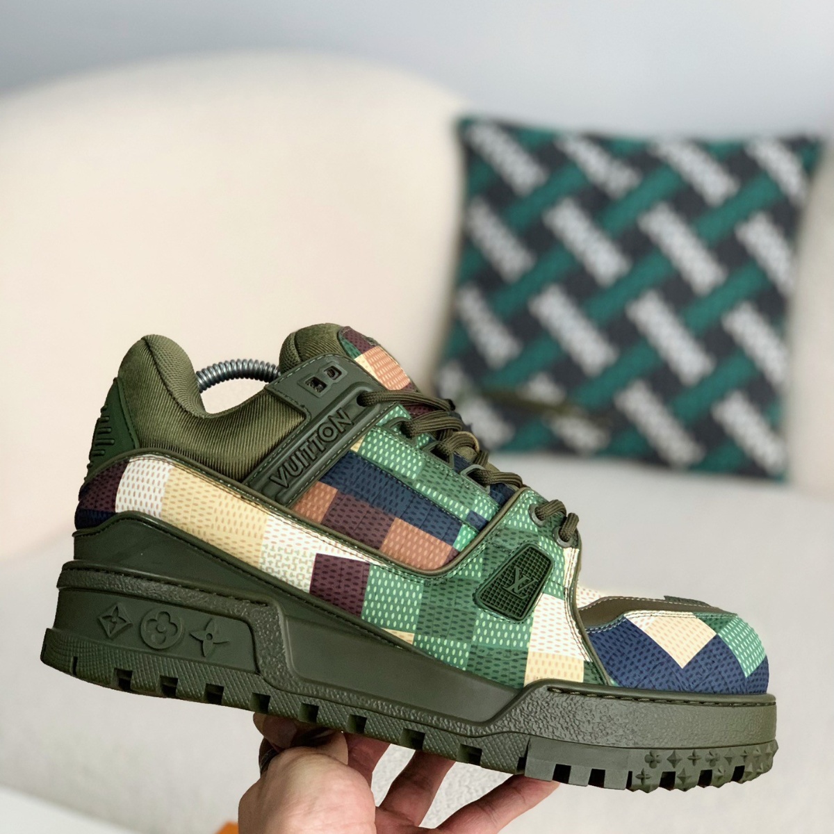 Ponta Mens Sports Sapatos Black Trainer Maxi