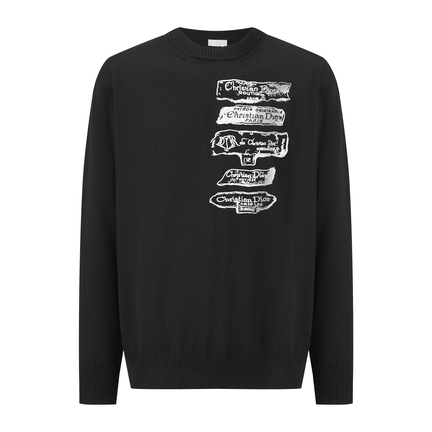 Wool sweater with embroidered logo