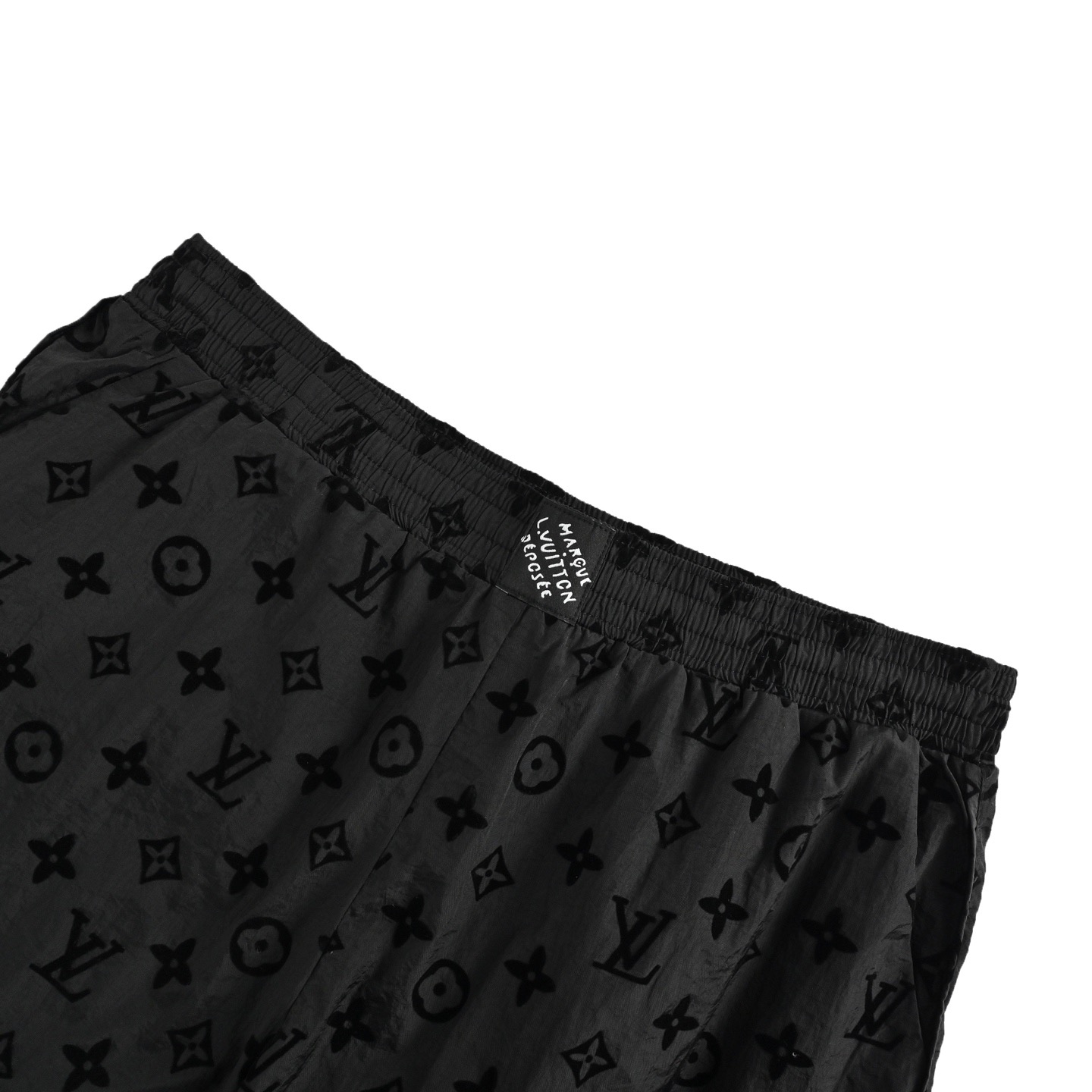 All over printed flocked beach shorts