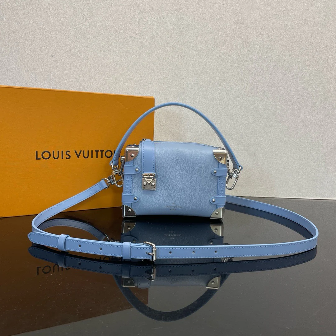 Sky blue.White and Black Bag