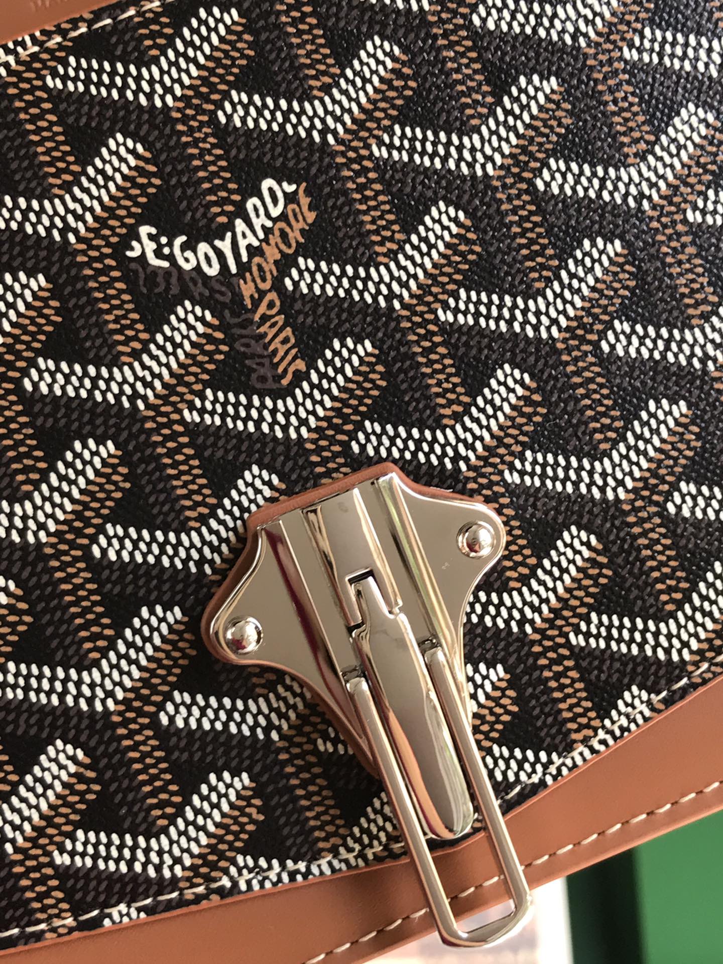 25 In Black Canvas And Tan Smooth Calfskin