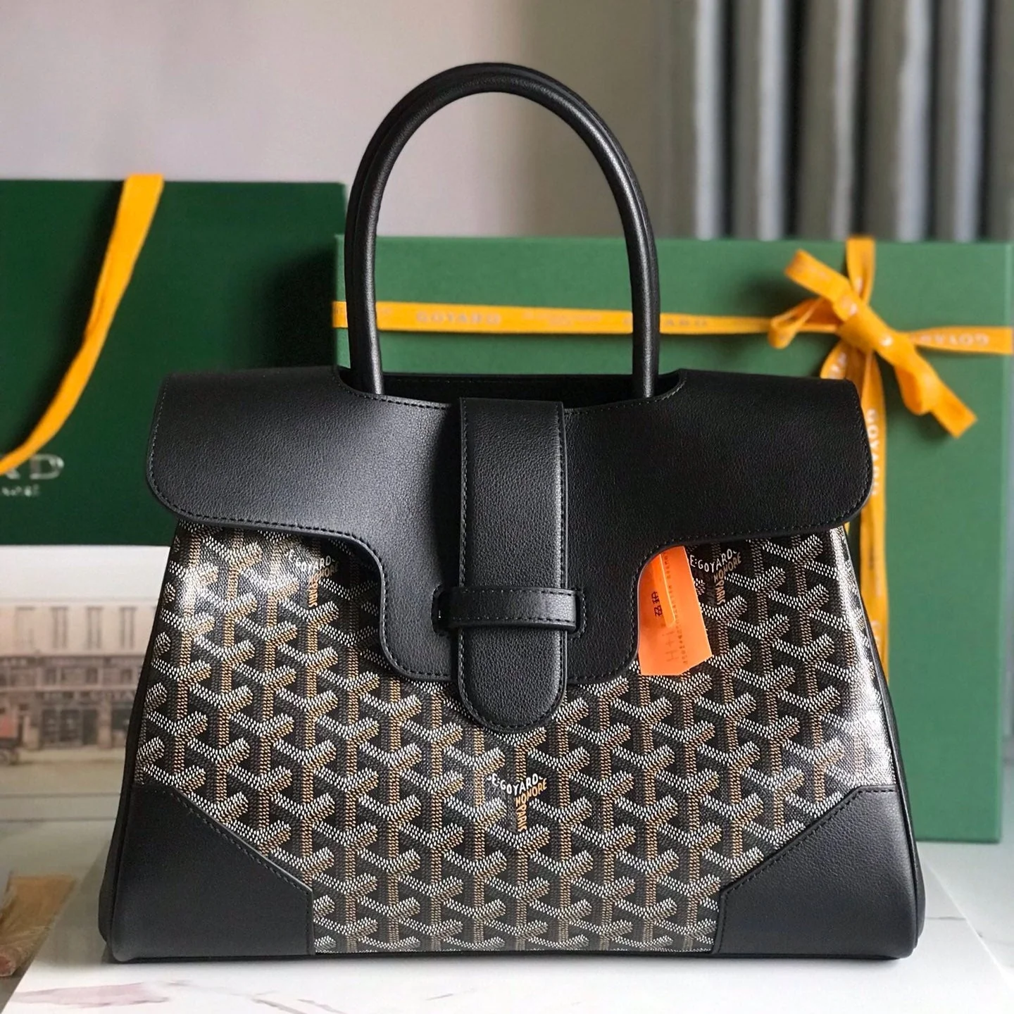 Bag 34 In Black Canvas And Calfskin