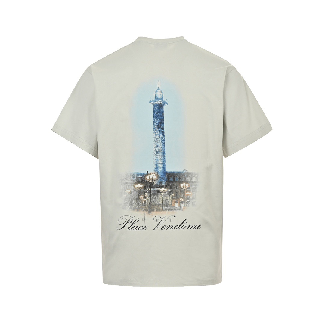 Lighthouse print short-sleeved T-shirt