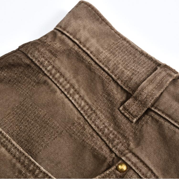 Dark check jacquard lumberjack jeans