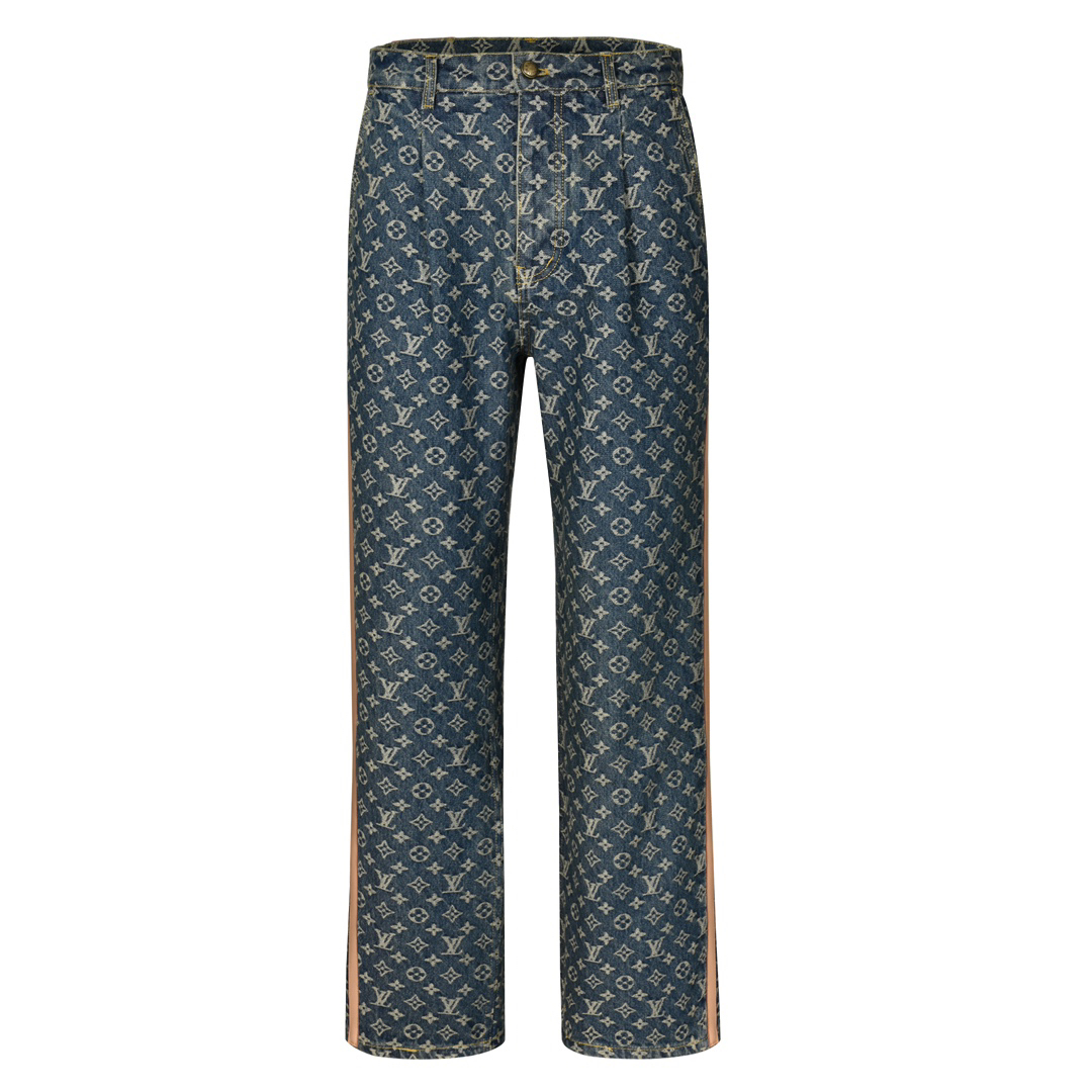 Monogram Denim Tailored Pants
