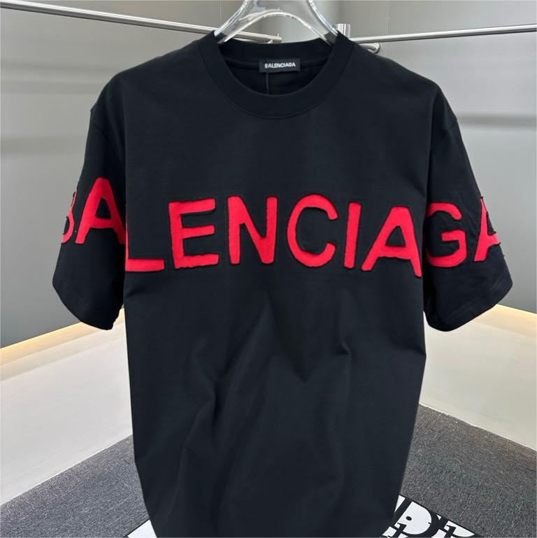 Embroidered patchwork print short-sleeved T-shirt