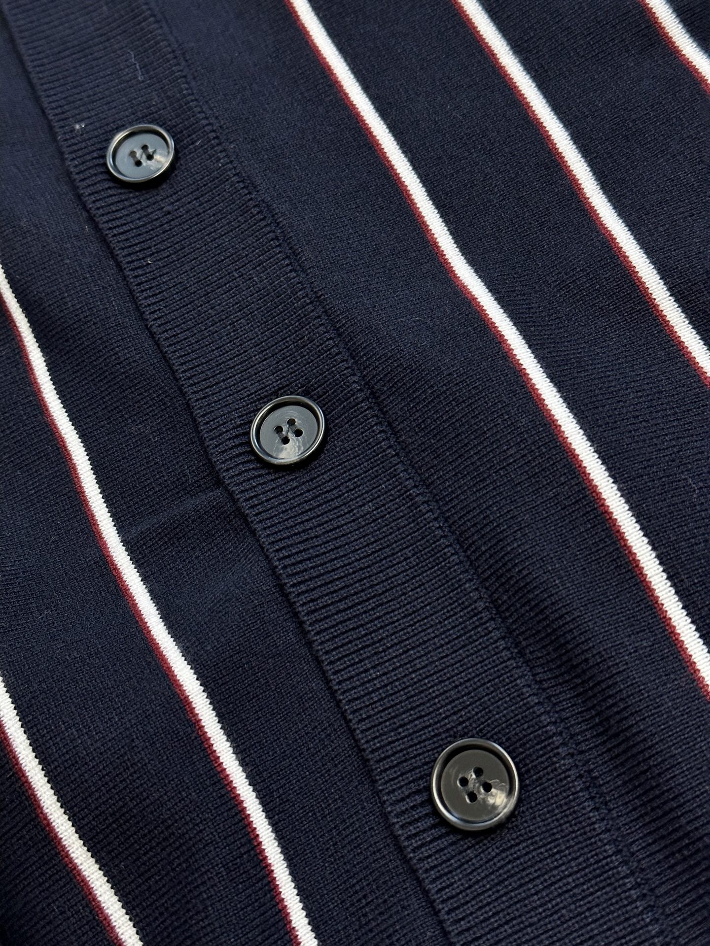 Stripe embroidered long-sleeved sweater