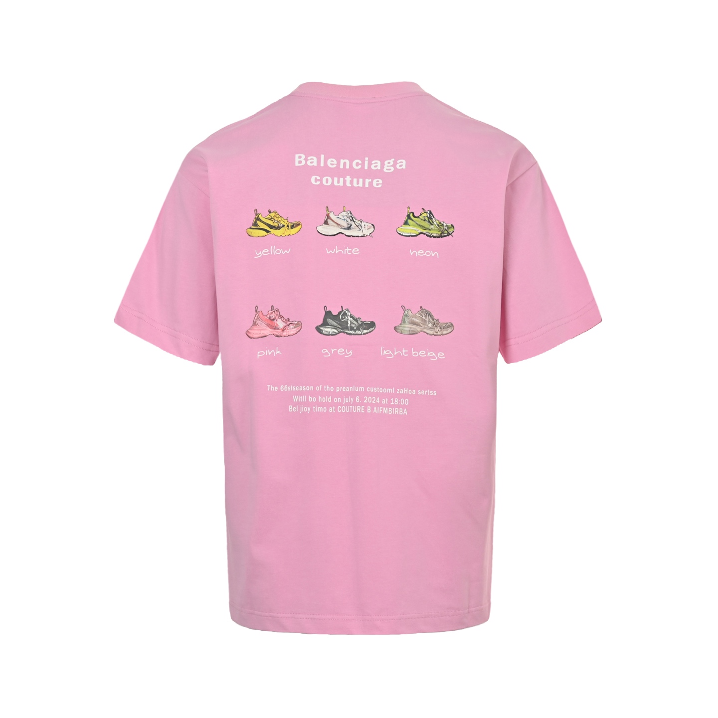 25ss Daddy Shoes Letter Print Short Sleeve T-shirt