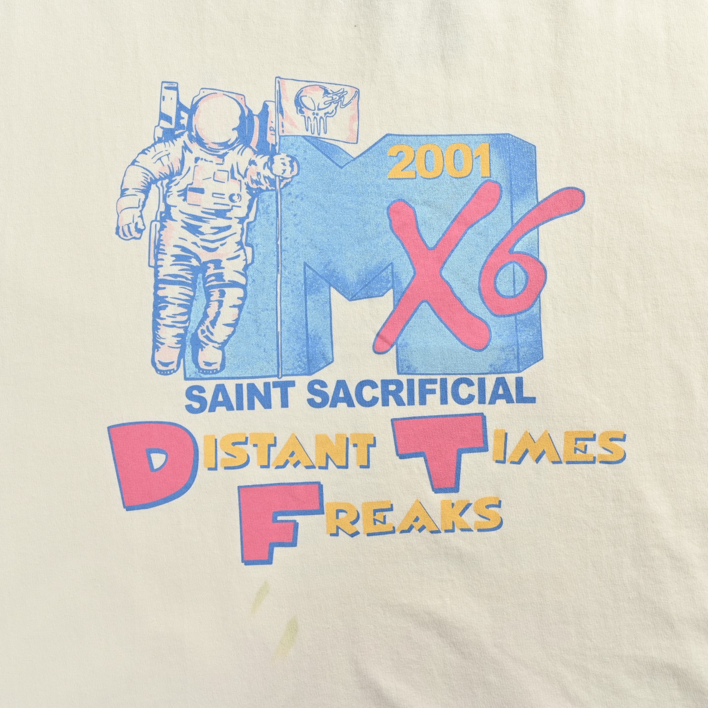 Astronaut stain print short-sleeved shirt