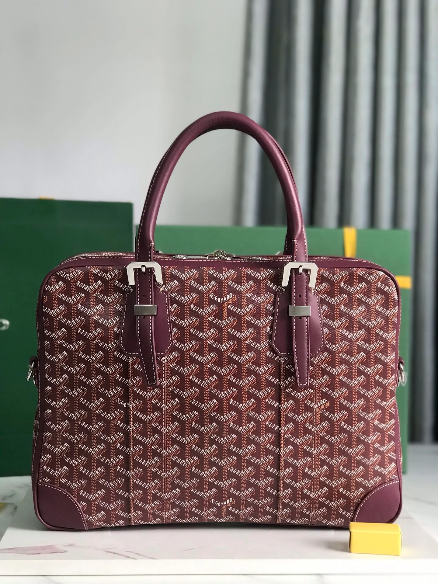 Burgundy Canvas Document Bag