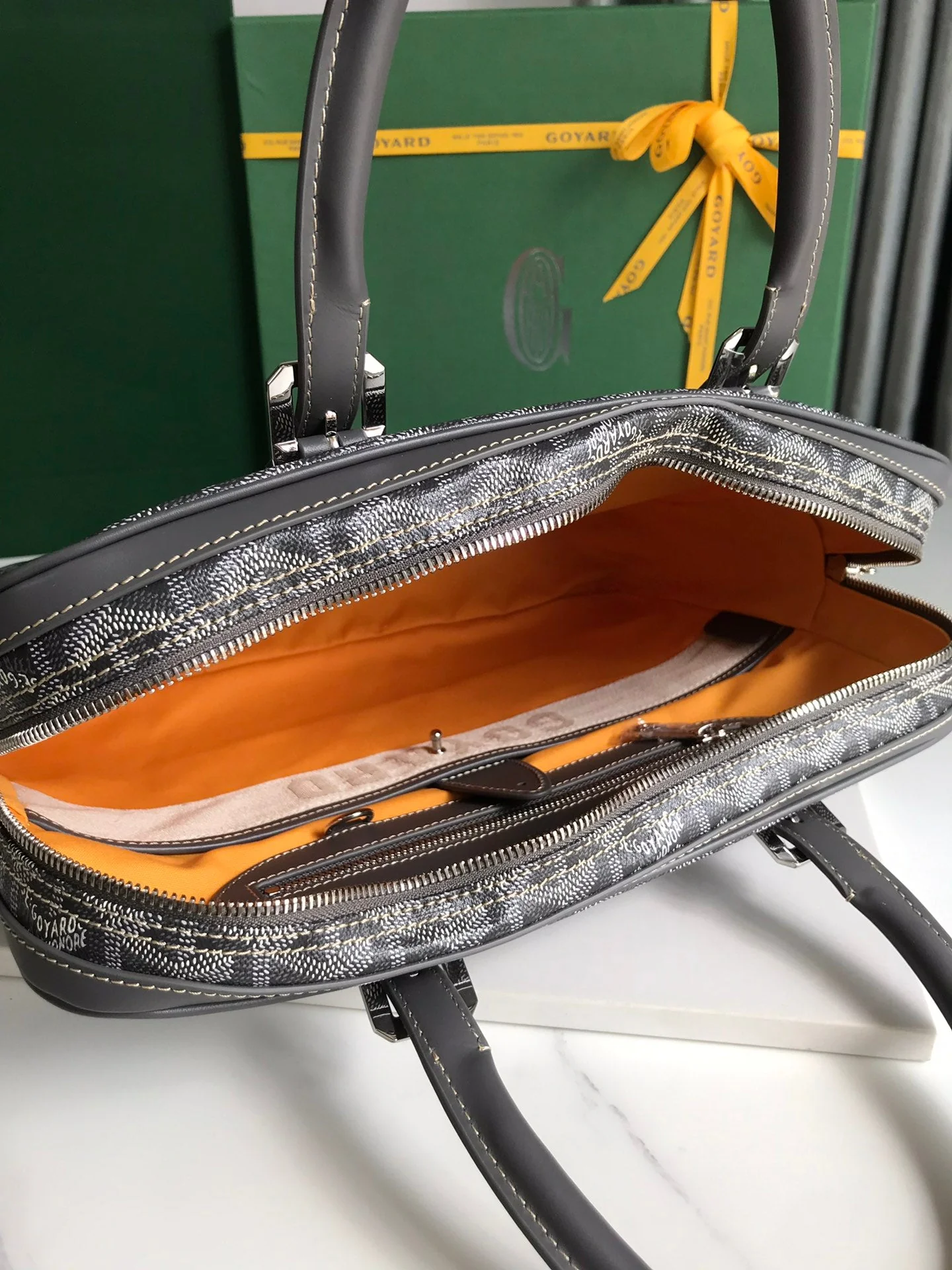 Grey Canvas Document Bag