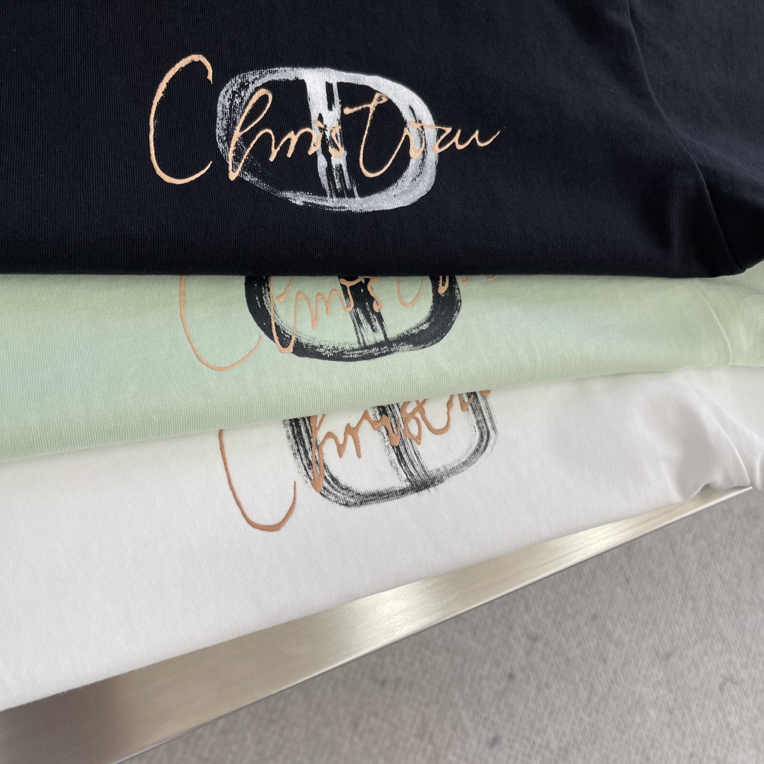 Dio 25s hand-painted signature logo round neck T-shirt