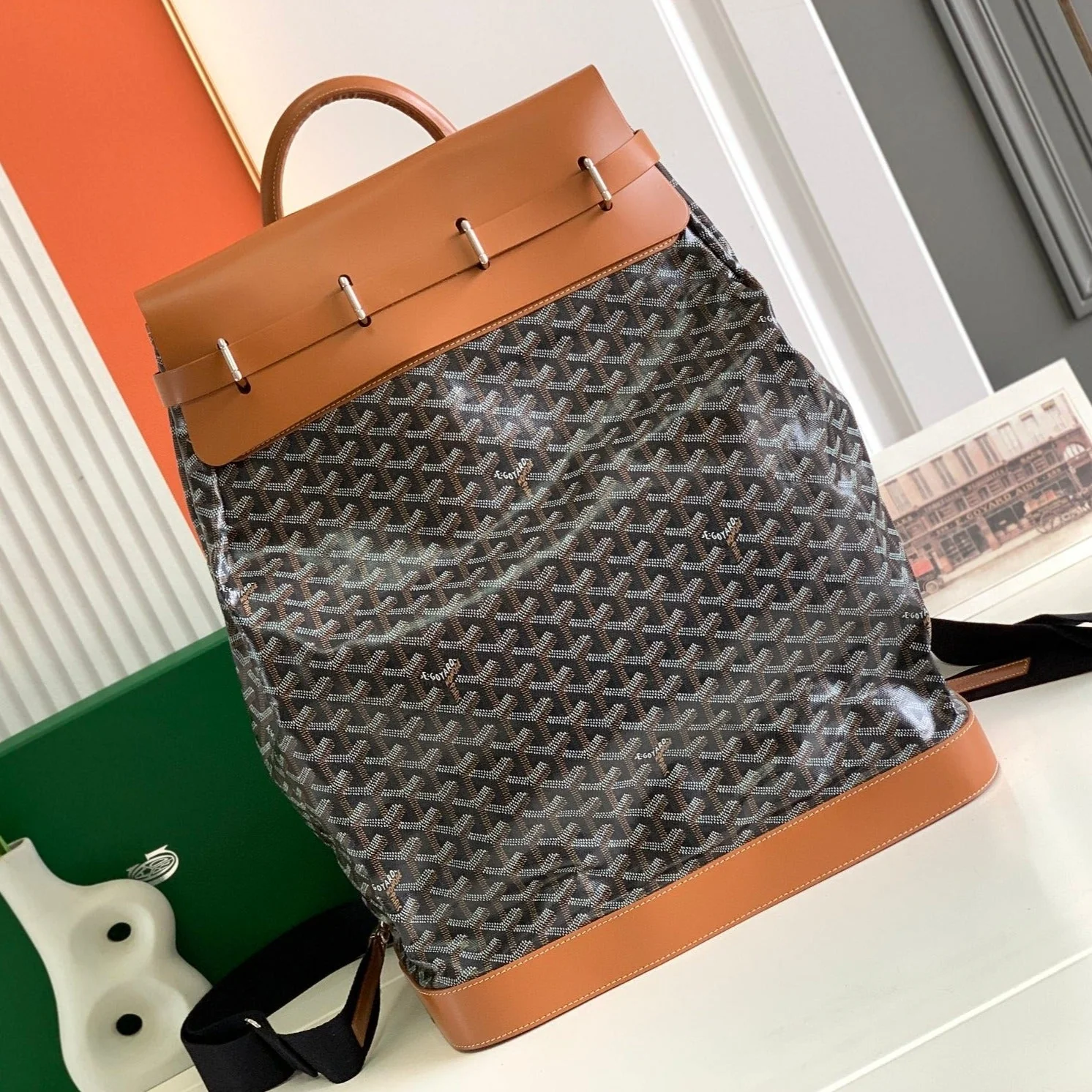 Steamer Pm Bag 48cm Black Tan