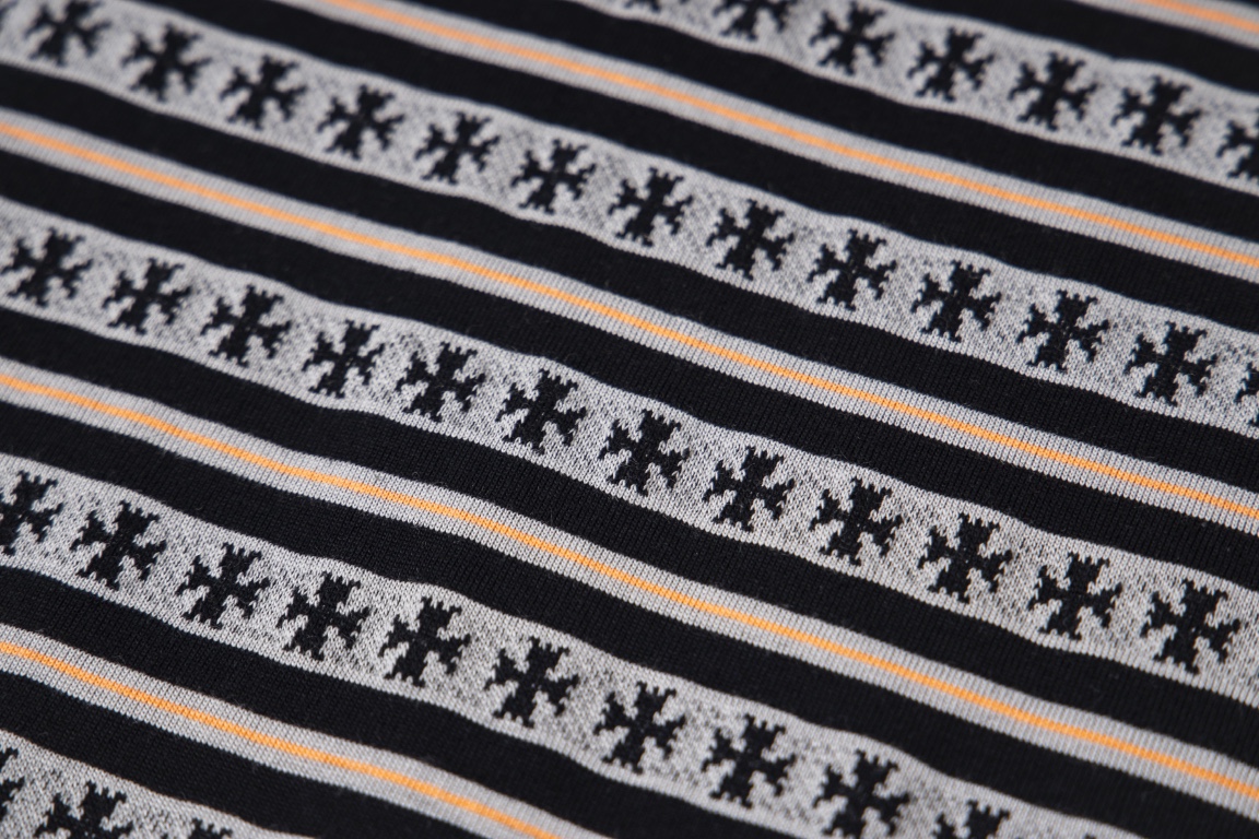 Embroidered striped T-shirt