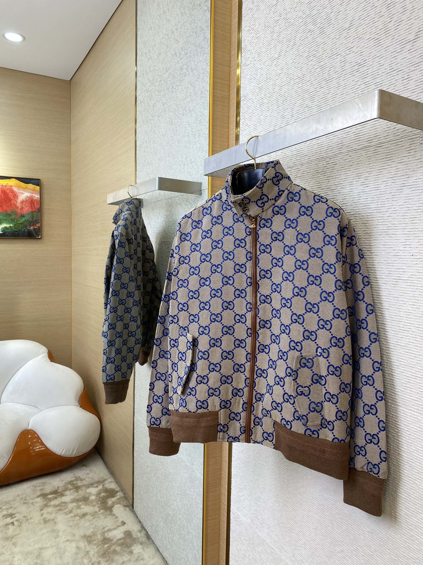 Jacquard Stand Collar Jacket