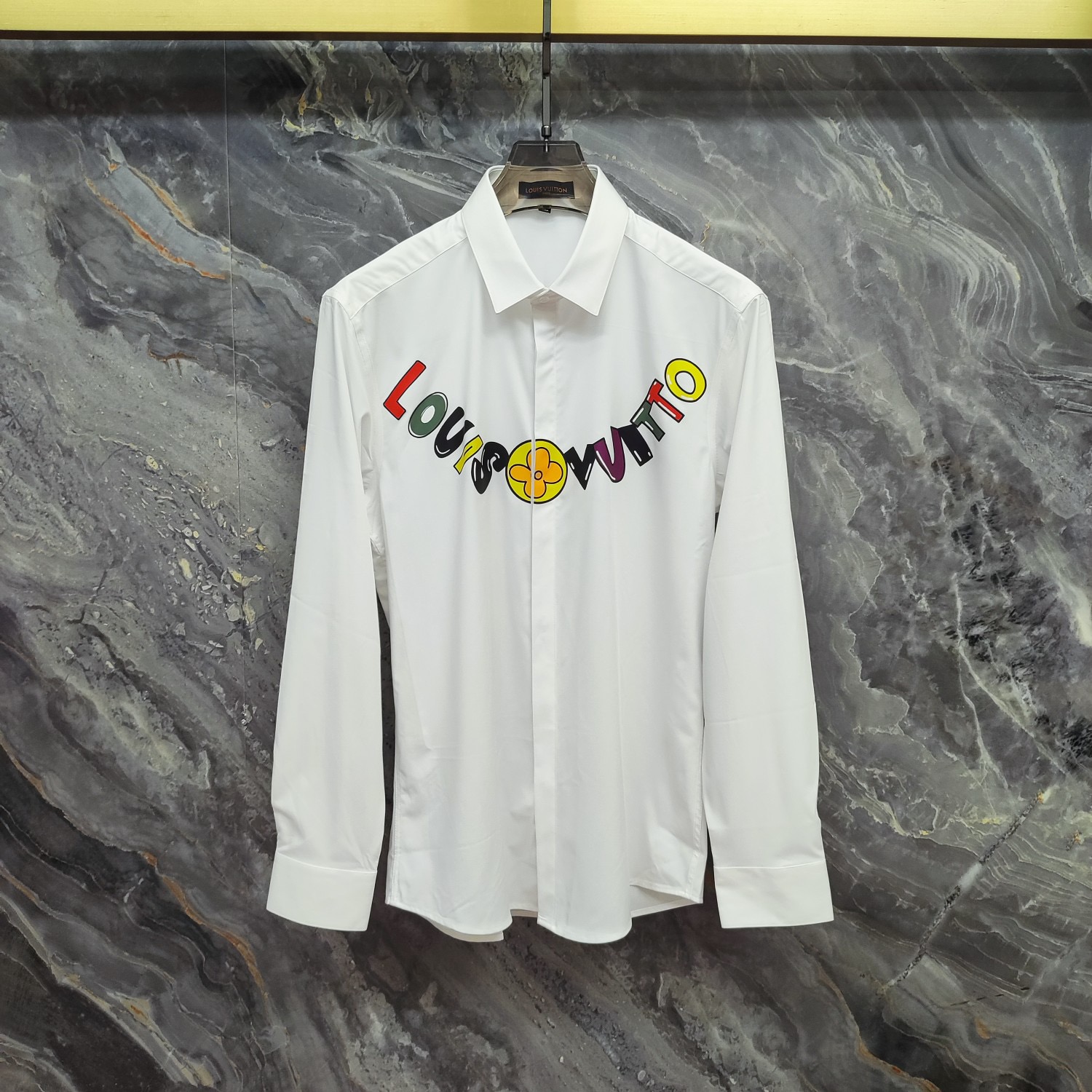 New White Letter Long Sleeve Shirt