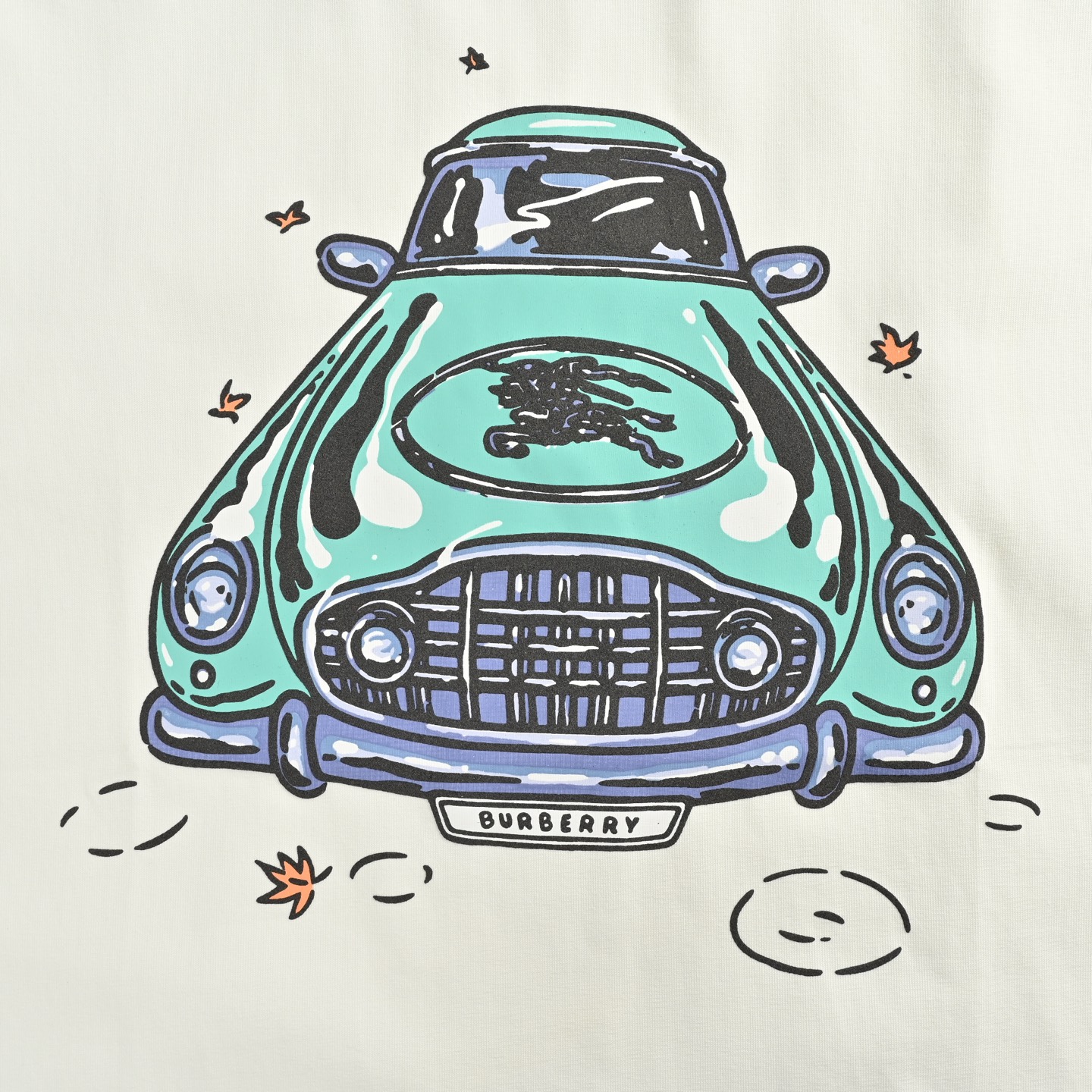 Classic car foam print short sleeve T-shirt