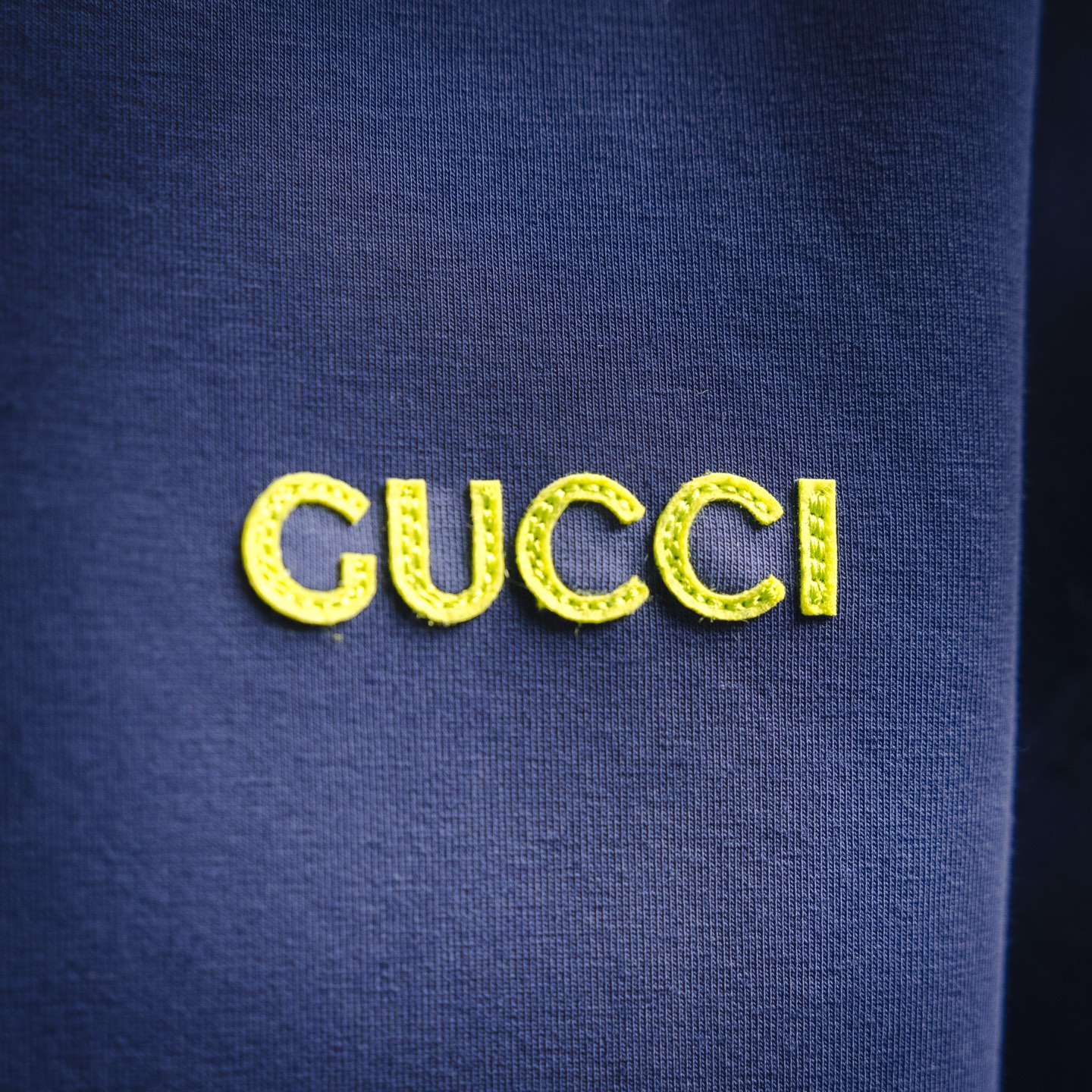 Yellow Letter Applique Half-Zip Sweatshirt