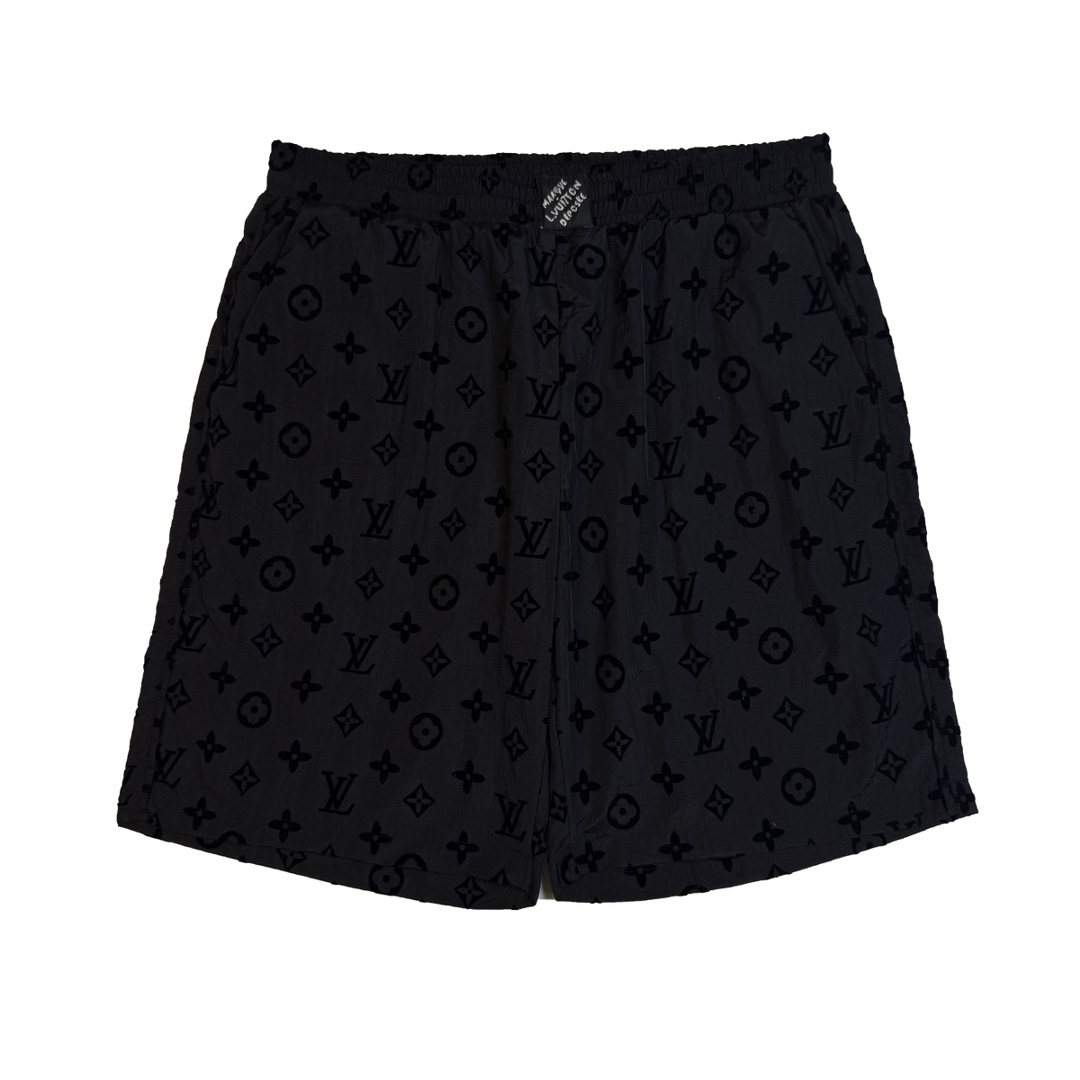 Printed flocked shorts