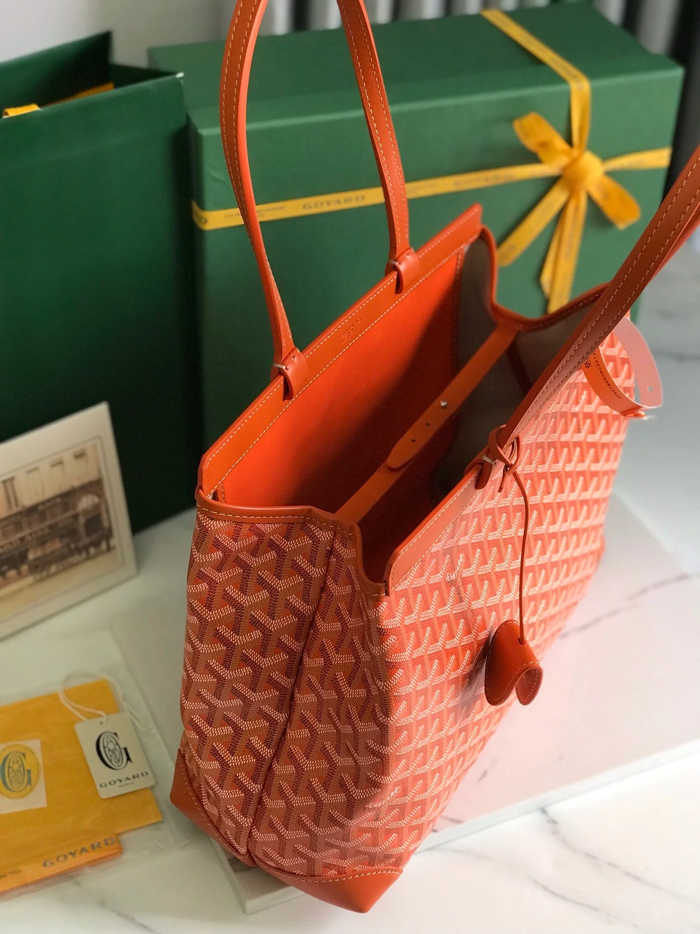 Bag Orange Canvas And Calfskin Trim