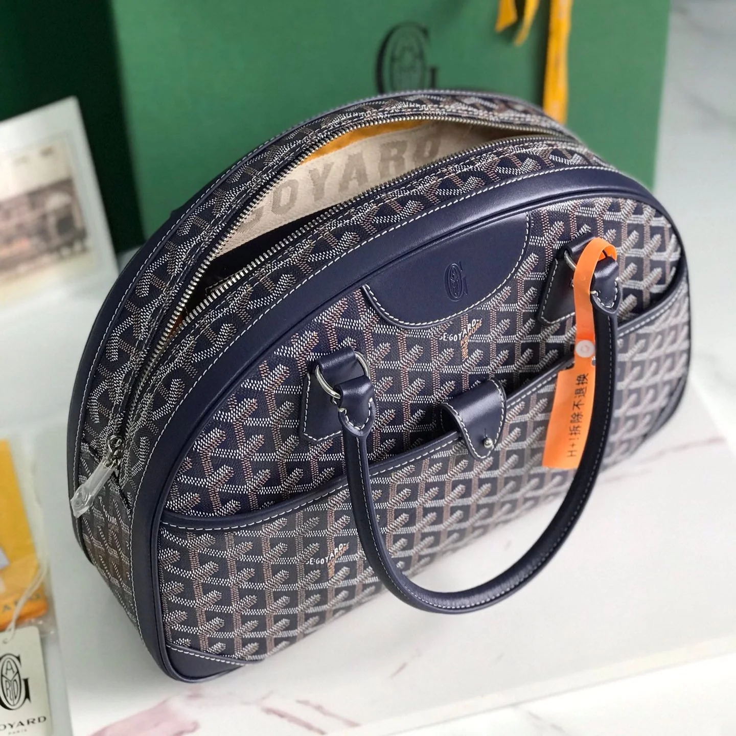 Dark blue Calfskin Handbag