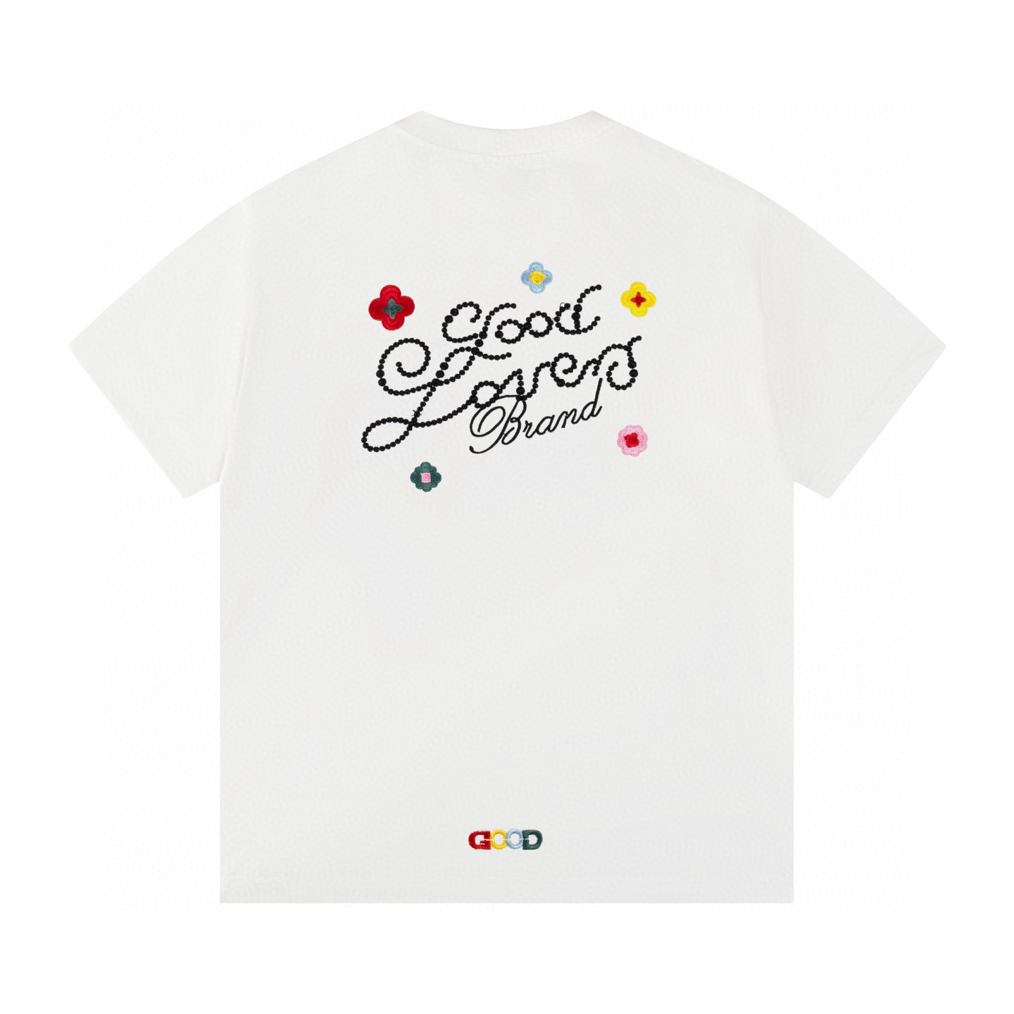 Embroidered floral slogan T-shirt