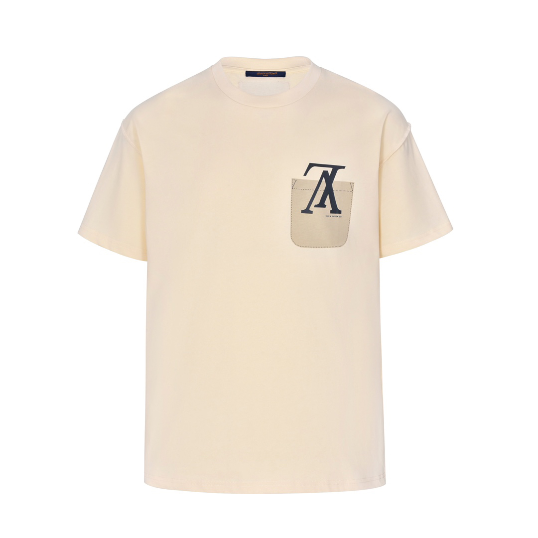 22ss fake pocket print short-sleeved T-shirt