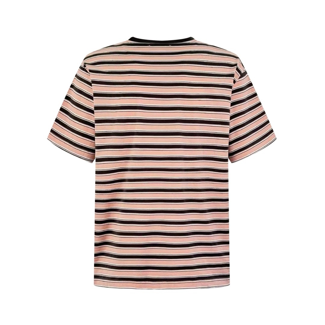 Label striped short sleeves